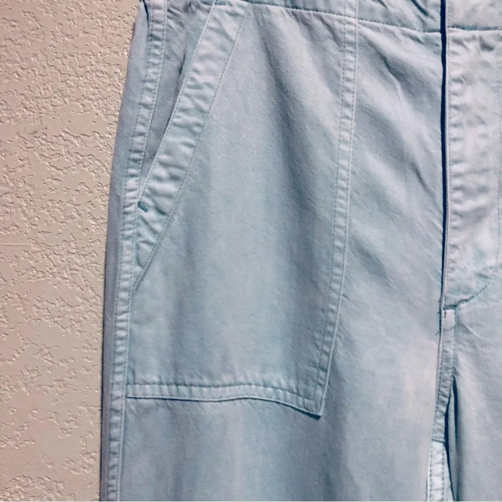 J CREW Pants Size 6 Seaside Light Blue Zip Up Stretch Waist High Rise